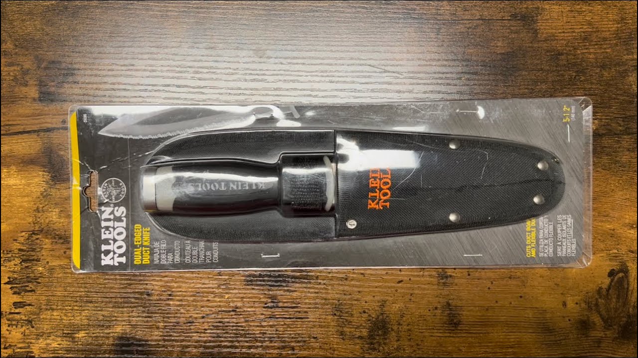 Klein Tools Serrated Stainless Knife With Sheath (DK06) YouTube