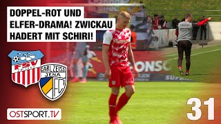 Doppel-Rot und Elfer-Drama! Zwickau hadert mit Schiri: Zwickau - Jena | Regionalliga Nordost