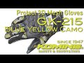 KOMINE コミネ GK-215 Protect 3D Mesh Gloves, Blue Yellow Camo / GK-215 プロテクト3Dメッシュグローブ, ブルーイエローカモ