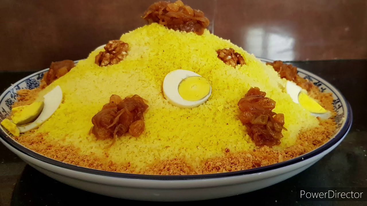 طعام المردوم بالبصل لحلو خاص بمنطقة الغرب الجزائري couscous algérien