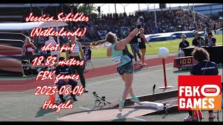 Jessica Schilder (Netherlands) shot put 18.83 meters FBK games 2023-06-04 Hengelo. Jessica Schilder (Netherlands) shot put 18.83 meters FBK games 2023-06-04 Hengelo.