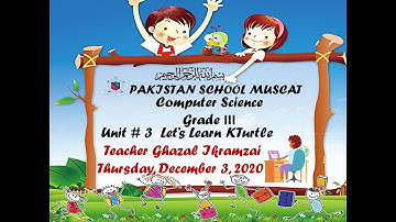 Grade 3: Computer Science: Unit# 3 Let