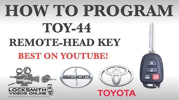 How To Program 1x Remote Head Transponder Key H Chip Toyota : Scion