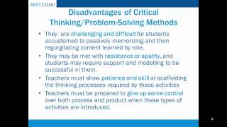 11.2 Critical Thinking and Problem Solving Methodologies
