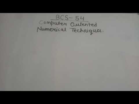 BCS-54 Most important topics for exam | BCS -54 computer oriented numerical techniques |BCA 2020-21