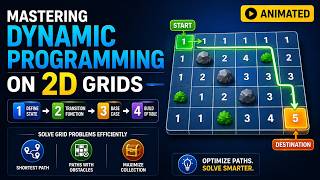 2D Grid DP Explained 🔥 Solve Path Problems Fast (Dynamic Programming)
