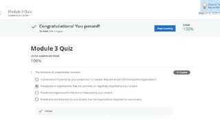 Coursera | Initiating and Planning Projects I 3 quiz answers