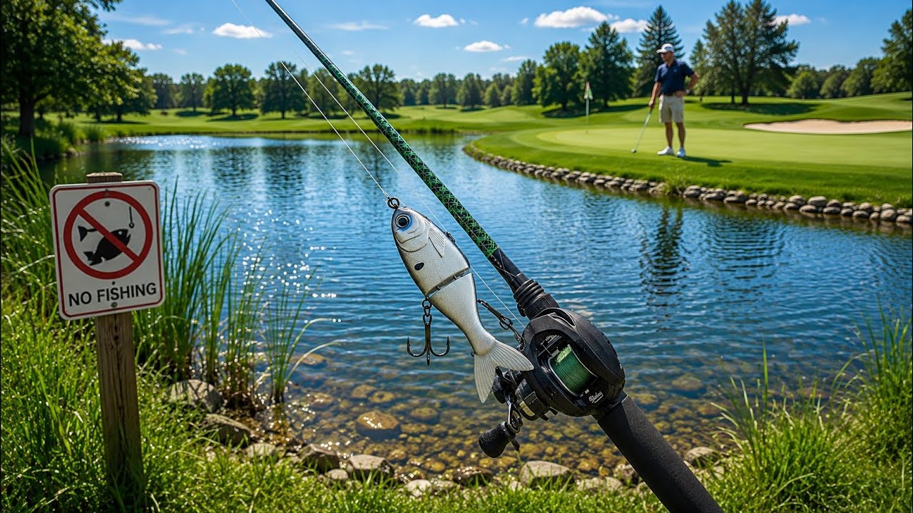 Fishing a LOADED golf course pond (FULL OF BASS)