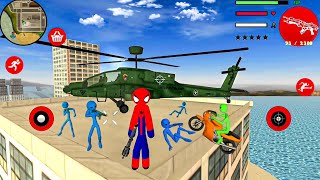 Amazing Spider-Stickman Rope Hero Military Tank - Android Gameplay screenshot 2