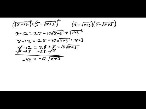 Solving a Radical Equation College Algebra