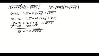Solving a Radical Equation College Algebra