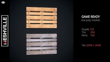 3d low poly game ready pallet props model