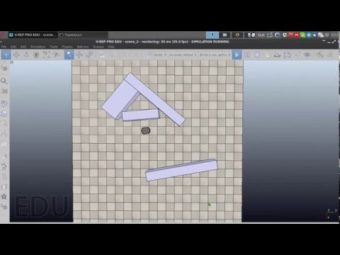 Bug 2 algorithm in V-REP simulator