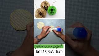 Como realizar bolas de navidad en papel para el arbol | Lluna Nova Scrap