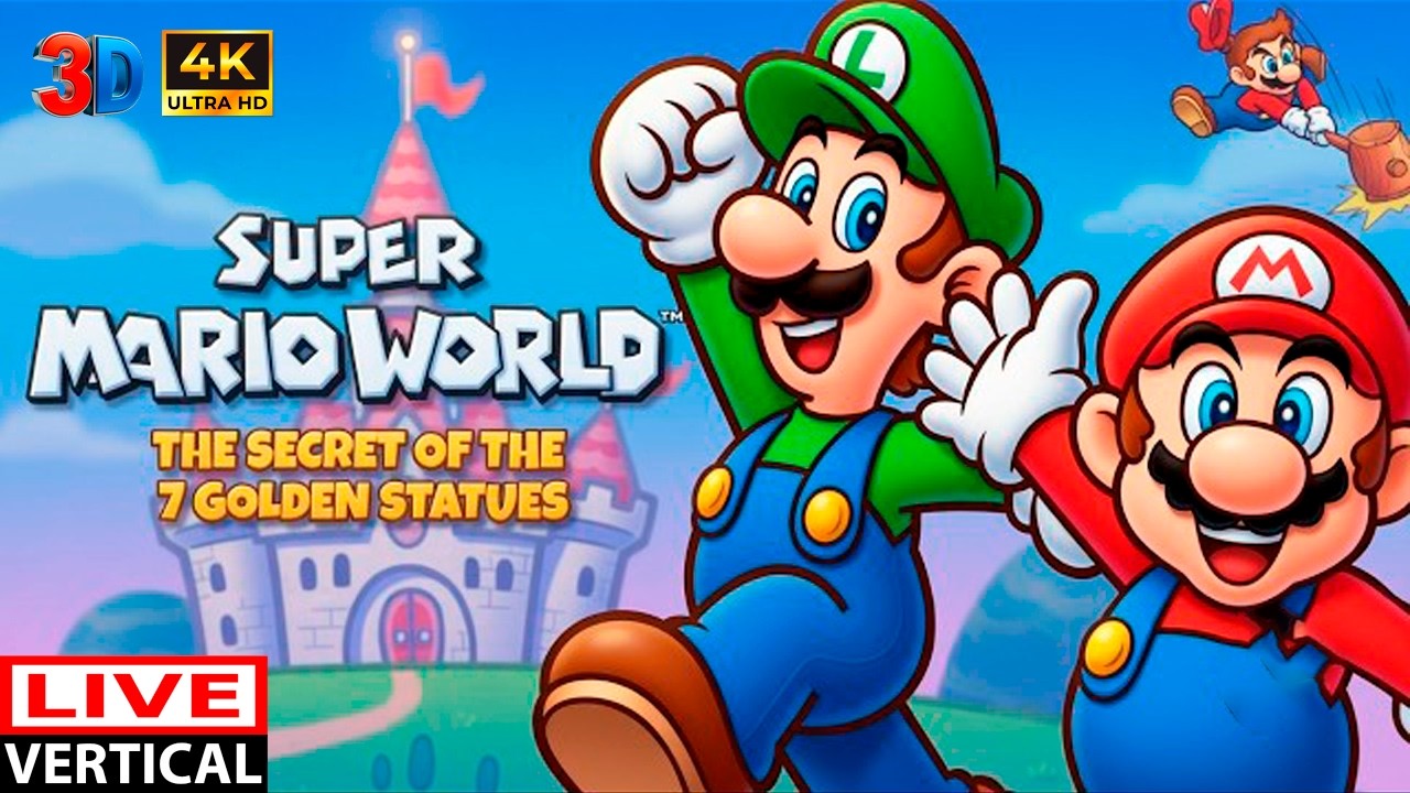 🔴Super Mario World The Secret of the 7 Golden Statues 3D em 4K