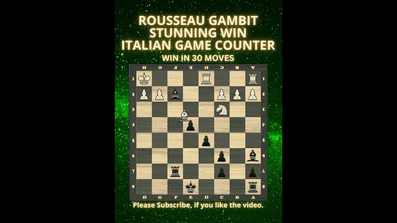 Rousseau Gambit, Stunning Win, Italian Game Counter, Chess Openings, Chess Tricks