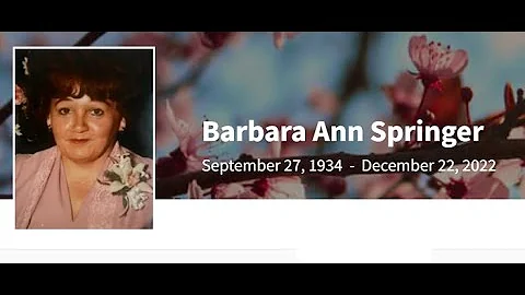 Memorial Service for Barbara Ann Springer