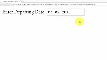 HTML Hacks - Date Selection within HTML code.  Eliminiate Javascript.