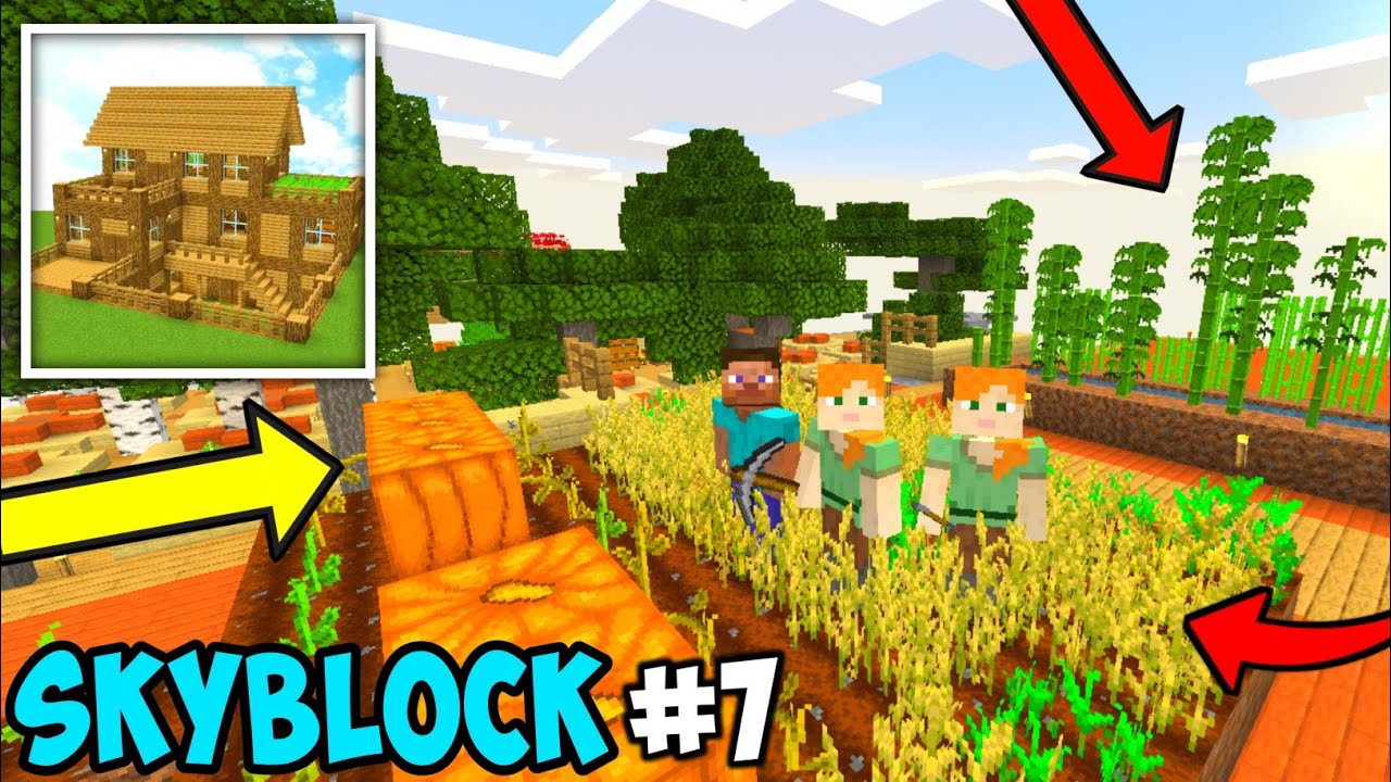 Multiplayer Skyblock in online server in Block Crazy Robo World #7 😱