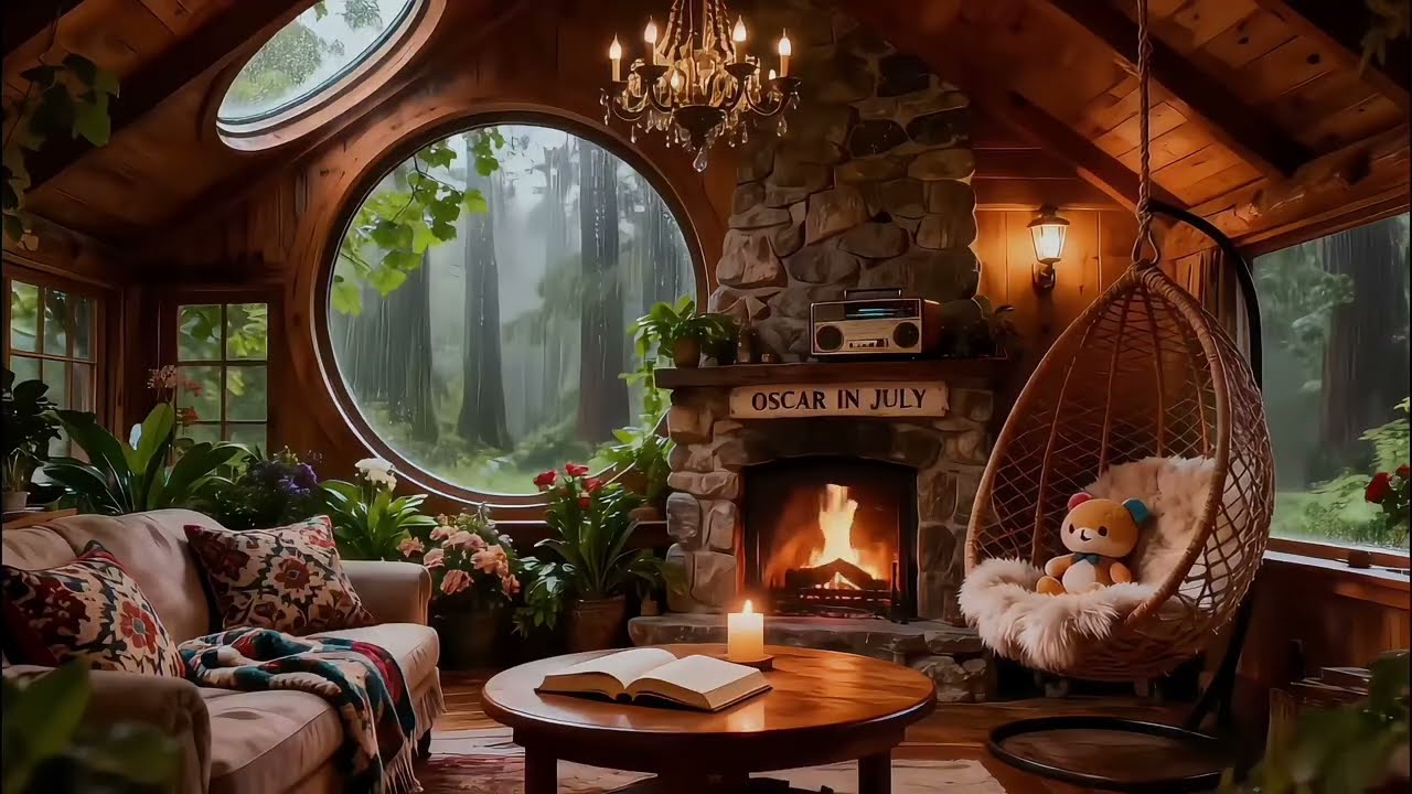 Deep Sleep Piano — Rain & Fireplace Sounds for Night Relaxation