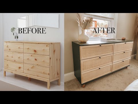 DIY Cane Dresser | Ikea Hack TARVA Dresser Makeover