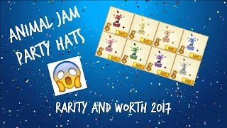 Animal Jam Party Hats Worth and Rarity Order 2017!!!
