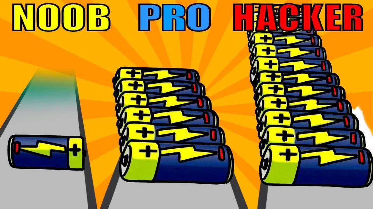 NOOB vs PRO vs HACKER in Battery Run 3D