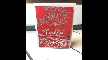 Heat Embossed Thank you card with Silver Tinsel Embossing Powder