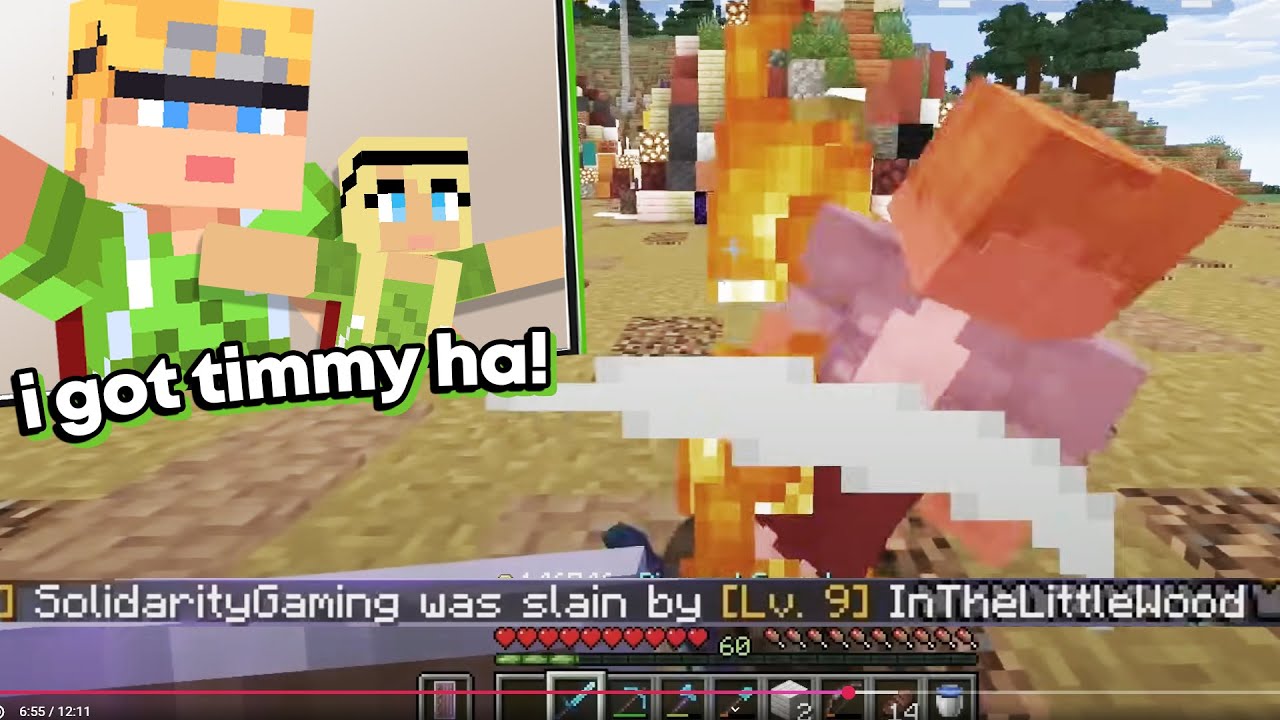 InTheLittleWood's Daughter PVPs Solidarity on Misadventures SMP!