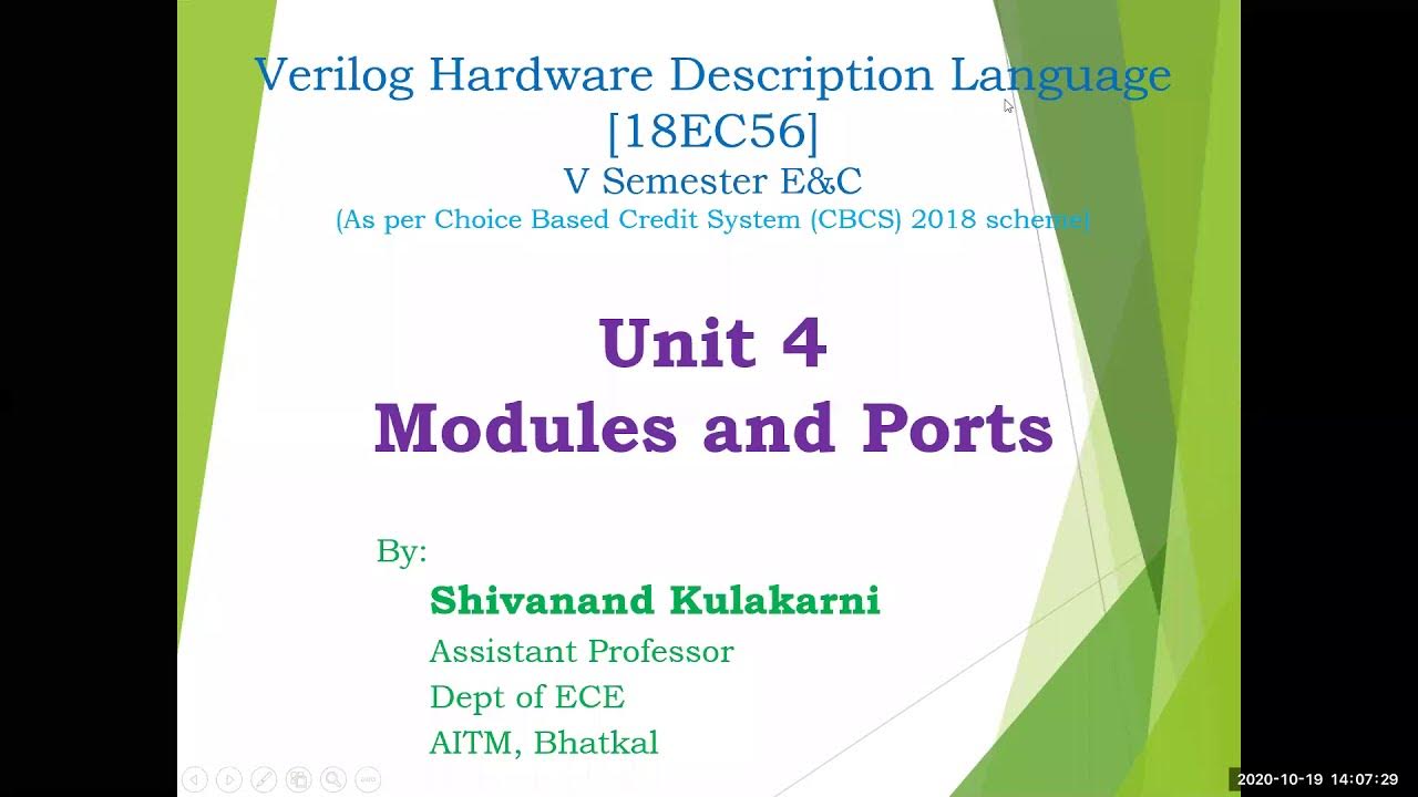 Verilog HDL (18EC56) | Module 2 | Unit 4 | Connecting Ports | VTU - YouTube