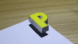 how to draw 3d letter p easy 3d letters drawing