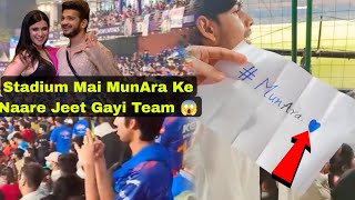 Stadium मै लगे MunAra के नारे Munawar Faruqui और Mannara Chopra निकले Lucky Team बनी IPL match Winne