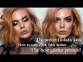 Glittery Holiday Glam Without Foundation | Linda Hallberg Tutorials