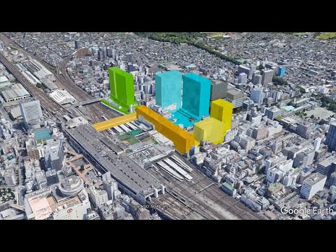 大宮　再開発　妄想MAP　「⼤宮駅グランドセントラルステーション化構想」の超高層ビルを妄想する