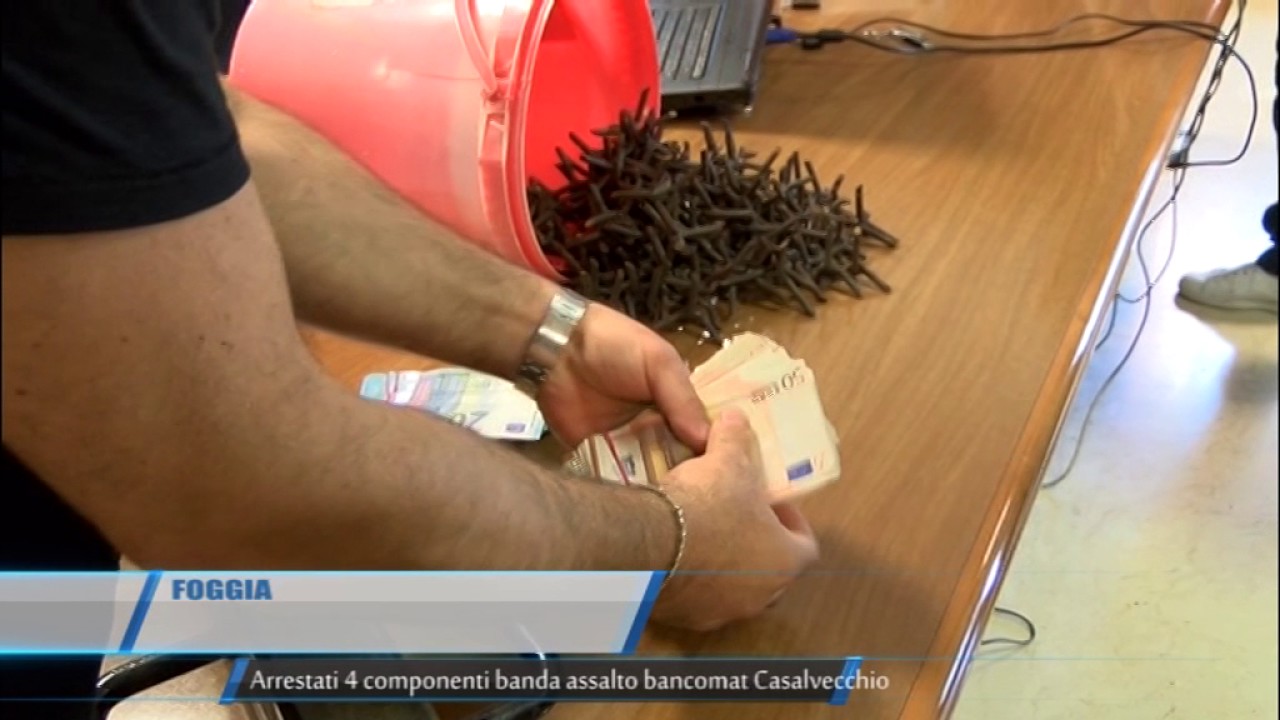 Foggia Arrestati 4 componendi banda assalto bancomat Casalvecchio TG Teleregione 19 06 2017