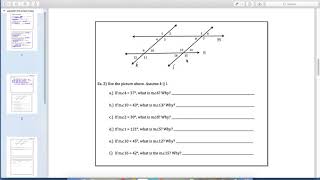 Honors: Parallel Line Proofs Notes