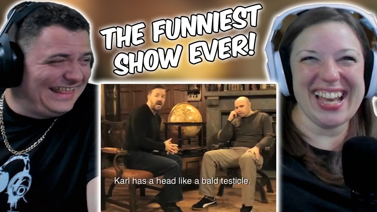 AMERICANS FIRST TIME REACTION To Learn English with Ricky Gervais and