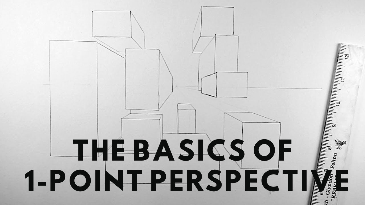 One Point Perspective Drawing Lessons : How to Draw Figures and Buildings  and Shapes in 1 Pt Perspective with Easy Tutorials