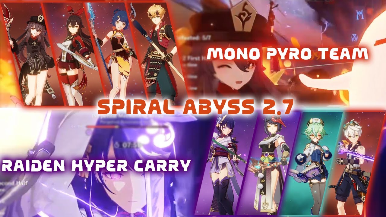 Mono Pyro Team & C0 Raiden Hyper Carry - [GI] 2.7 Spiral Abyss Floor 12