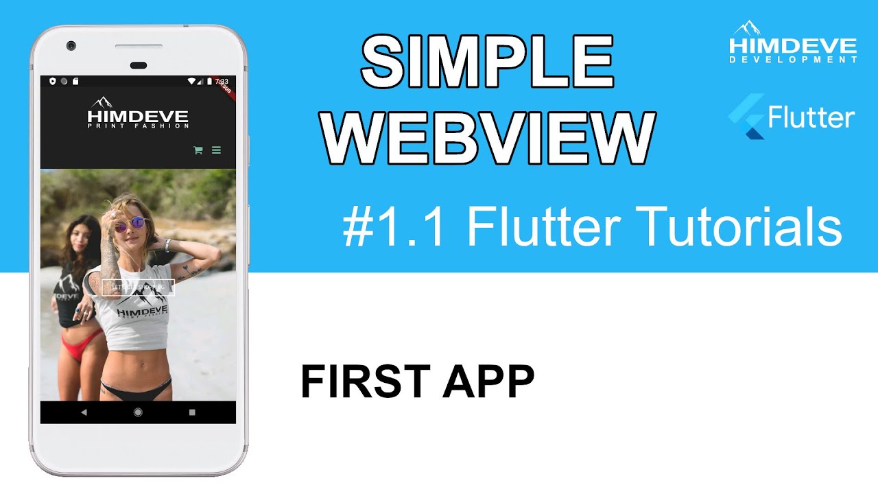 FLUTTER Tutorial - Simple WEBVIEW | First App - The Complete Flutter