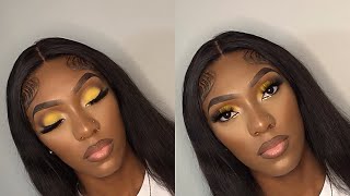 Yellow Soft Glam W/ Glitter | Client Makeup Tutorial