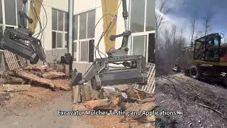 TGEC Drum Mulcher with Thumb in Action — Excavator Clearing