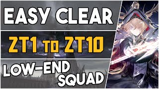 All ZT stages | ZT-1 to ZT-10 | Low End Squad |【Arknights】