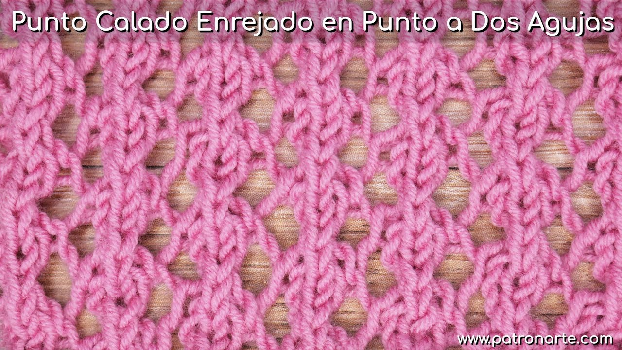Punto Calado Enrejado en Punto a Dos Agujas |  Aprende a Tejer en Dos Agujas Paso a Paso
