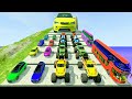 Ht gameplay crash  65  big  small cars vs speed bumps  monster trucks vs deep water lava pit