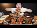 SUB)알이 꽉~찬 밥도둑 간장게장 먹방 리얼사운드 Soy Sauce Marinated Crabs Doenjangjjigae mukbang ASMR