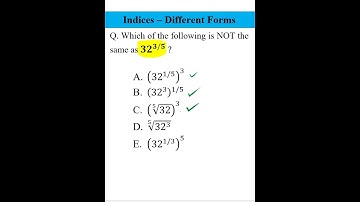 Indices - Different Forms #shorts #maths #exponents #evaluate #mathpractice