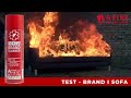Brand i sofa  test af 112 brandslukker fra 4fire international