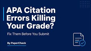 APA Citation Errors Killing Your Grade? Fix Them Before You Submit