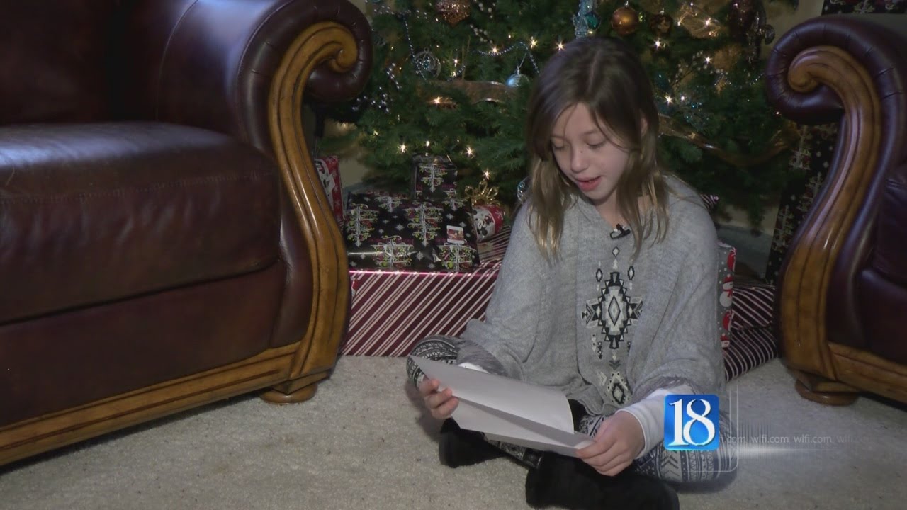 Little girl's reaction after recieving a letter from Santa
